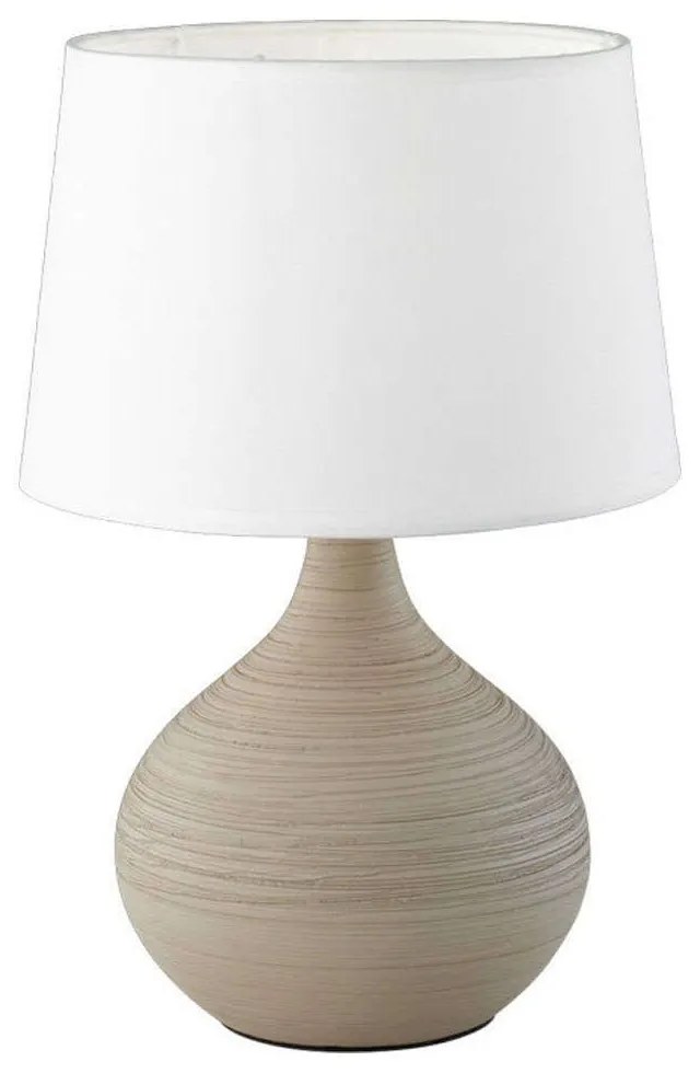 Φωτιστικό Επιτραπέζιο Martin R50371025 1xE14 40W Φ20cm 29cm Cappucino-White RL Lighting Κεραμικό,Ύφασμα