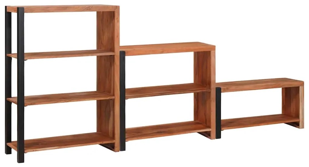 vidaXL Ράφι Βιβλίων 3 pcs Καφέ 80 x 30 x 110 εκ Μασίφ ξύλο ακακίας