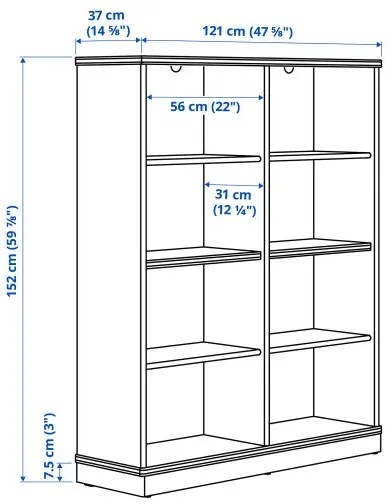 LANESUND βιβλιοθήκη, 121x37x152 cm 204.348.27