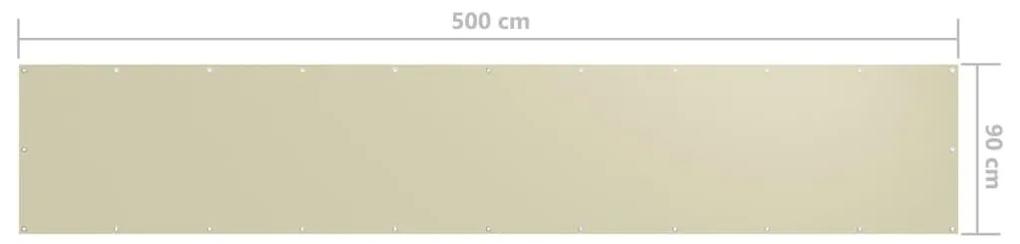 Διαχωριστικό Βεράντας Κρεμ 90 x 500 εκ. Ύφασμα Oxford - Κρεμ