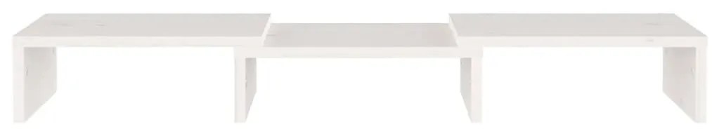vidaXL Βάση Οθόνης Λευκή 60 x 24 x 10,5 εκ. από Μασίφ Ξύλο Πεύκου