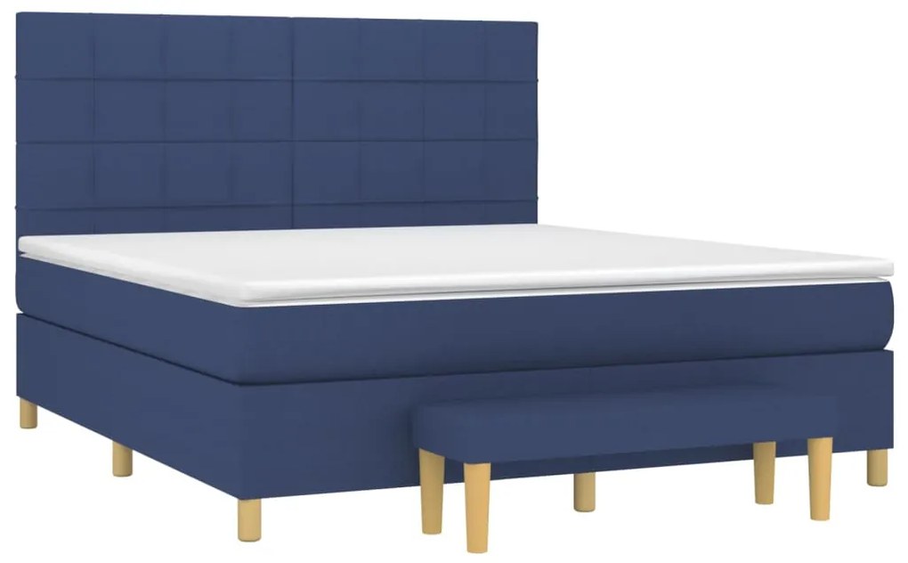 ΚΡΕΒΑΤΙ BOXSPRING ΜΕ ΣΤΡΩΜΑ ΜΠΛΕ 160X200 ΕΚ. ΥΦΑΣΜΑΤΙΝΟ 3137171