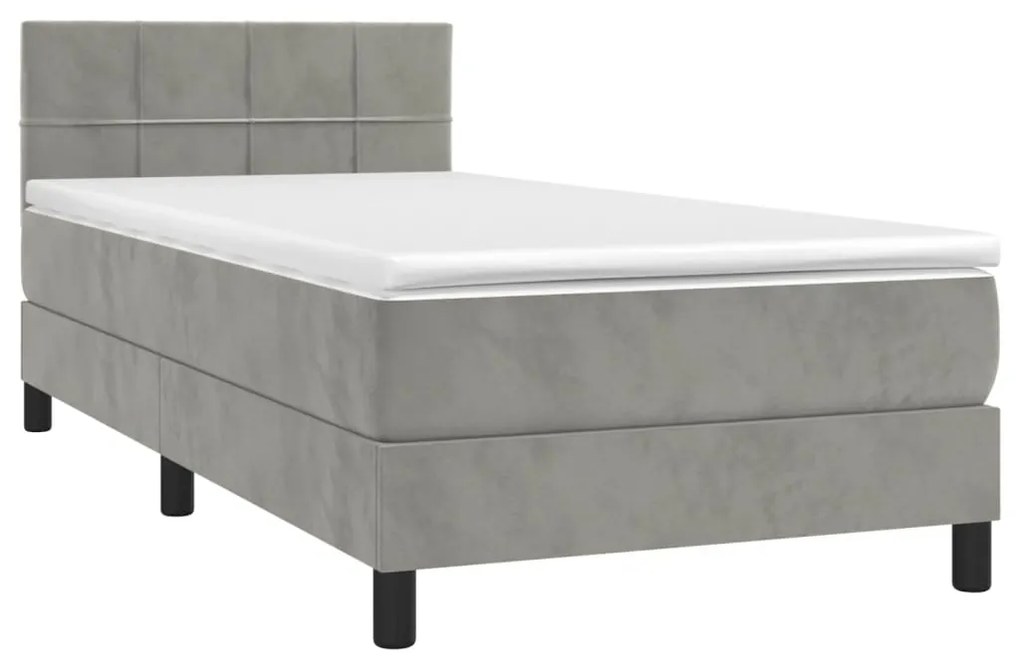 ΚΡΕΒΑΤΙ BOXSPRING ΜΕ ΣΤΡΩΜΑ ΑΝΟΙΧΤΟ ΓΚΡΙ 90X190 ΕΚ. ΒΕΛΟΥΔΙΝΟ 3141275