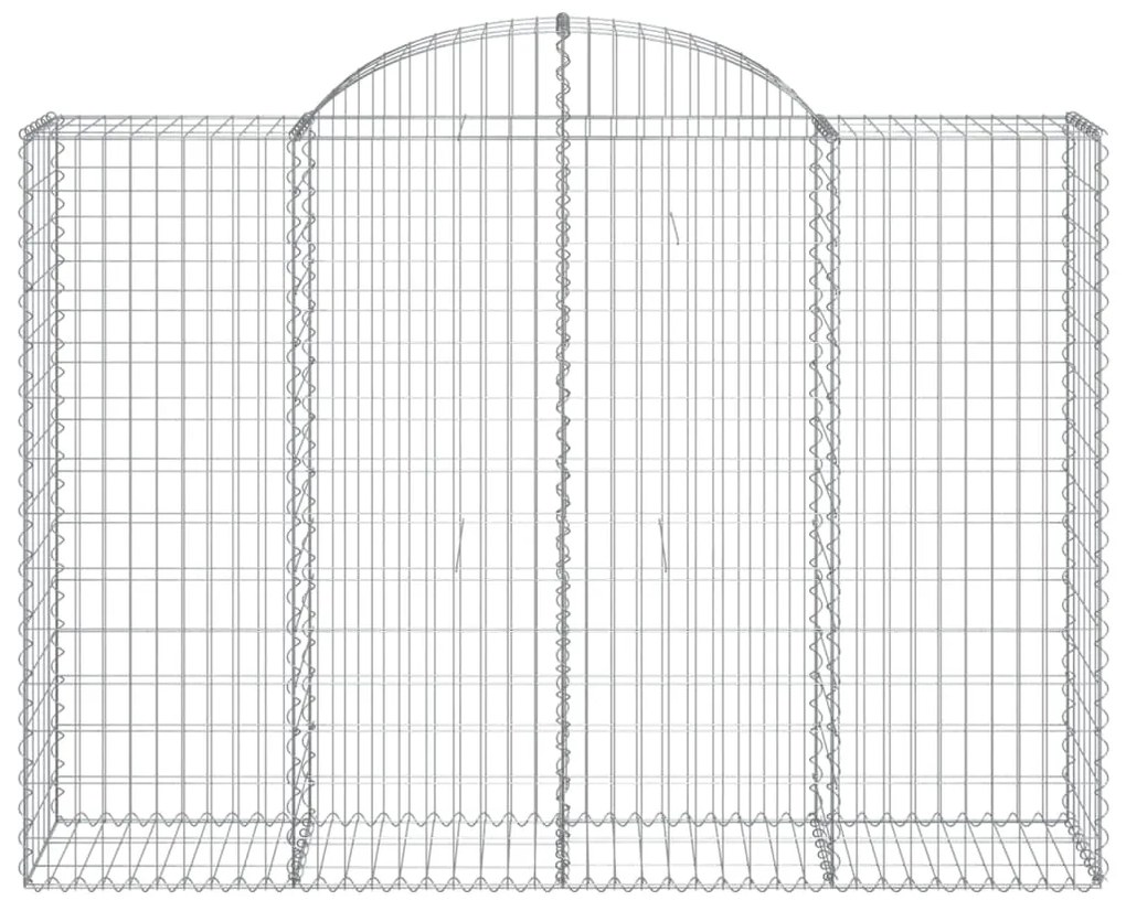 Συρματοκιβώτια Τοξωτά 13 τεμ. 200x50x140/160 εκ. Γαλβαν. Ατσάλι - Ασήμι