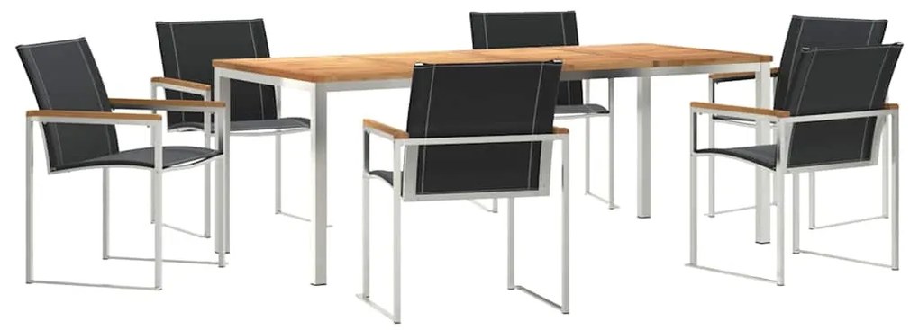 vidaXL Σέτ φαγητού για κήπο 7 pcs Σταθερό Ξύλο Ακακίας