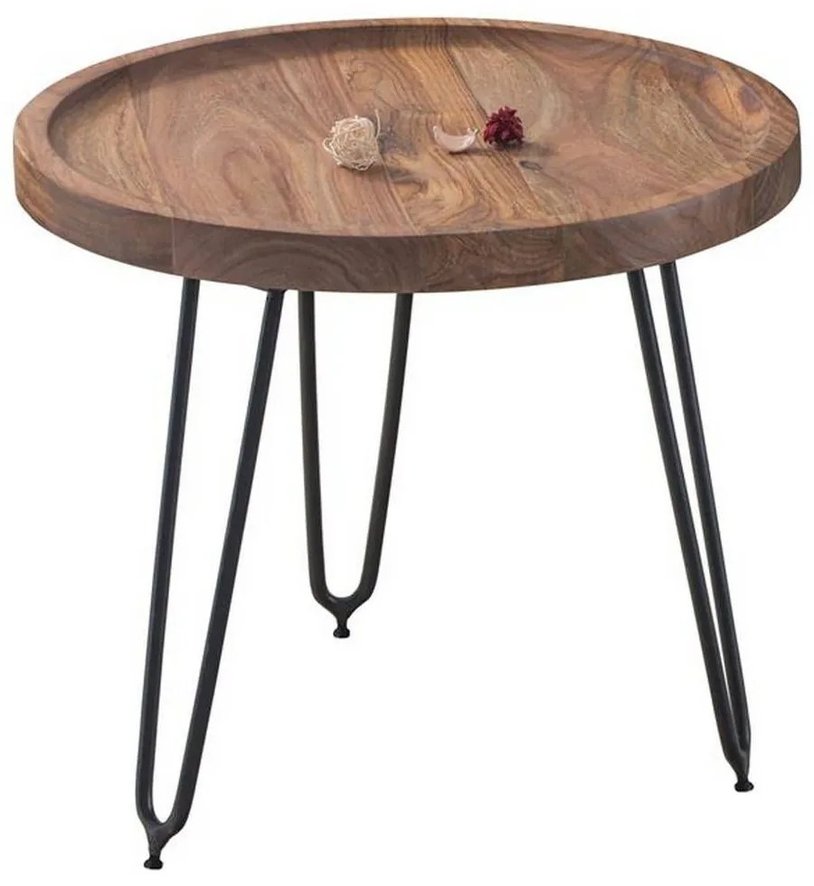 Τραπέζι Σαλονιού Matri Ακακία Natural ΕΑ7076,2 D.45xH.40cm Metal,Wood