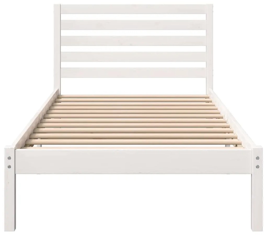 vidaXL Σκελετός Κρεβατιού Λευκό 100 x 200 cm Μασίφ ξύλο πεύκου