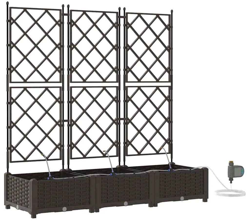 vidaXL Ζαρντινιέρες κήπου Καφέ 120 x 40 x 126 cm Ατσάλι