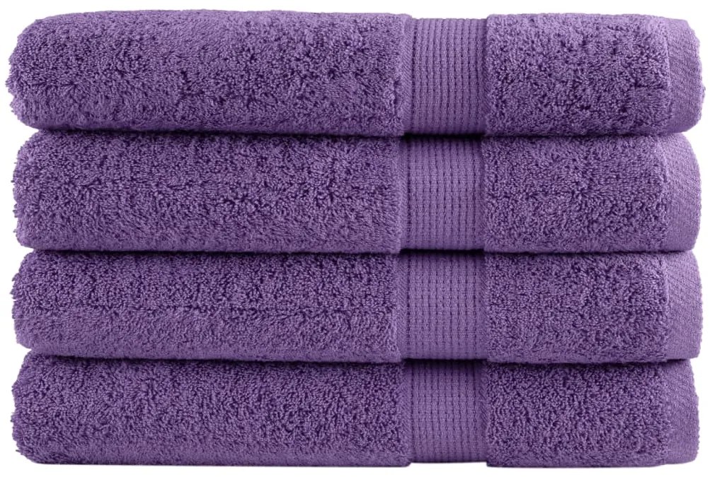 vidaXL Πετσέτες Σάουνας SOLUND 4 Τεμ. Μοβ 80x200 εκ. 600 γρ/μ²