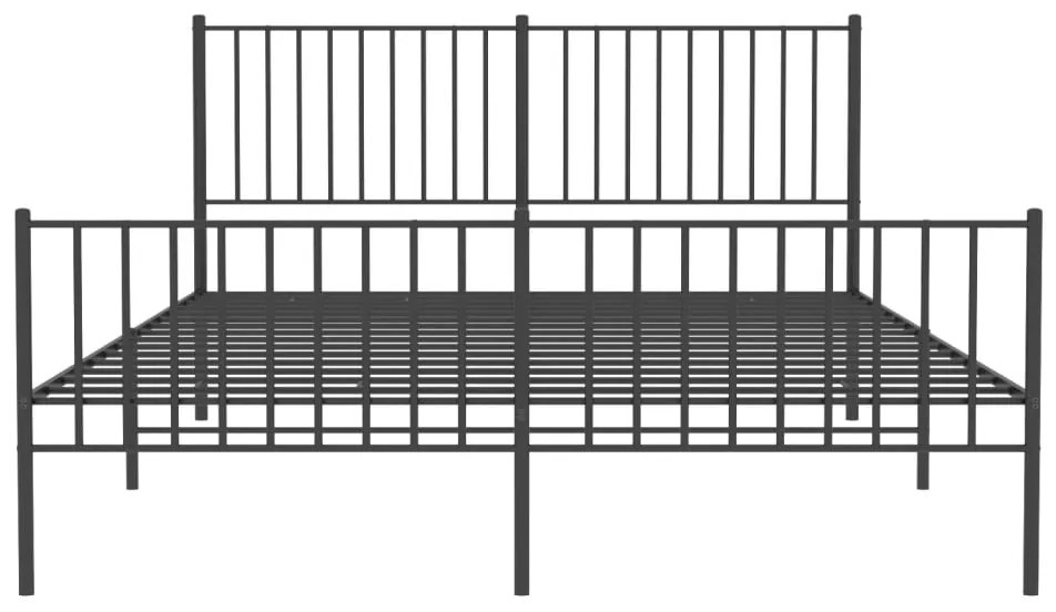 vidaXL Πλαίσιο Κρεβατιού Χωρ. Στρώμα&Ποδαρικό Μαύρο 160x200εκ. Μέταλλο