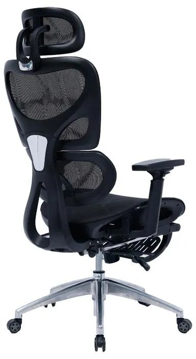 Καρέκλα γραφείου διευθυντή με υποπόδιο Thelonius mesh μαύρο 61x63x117 εκ.