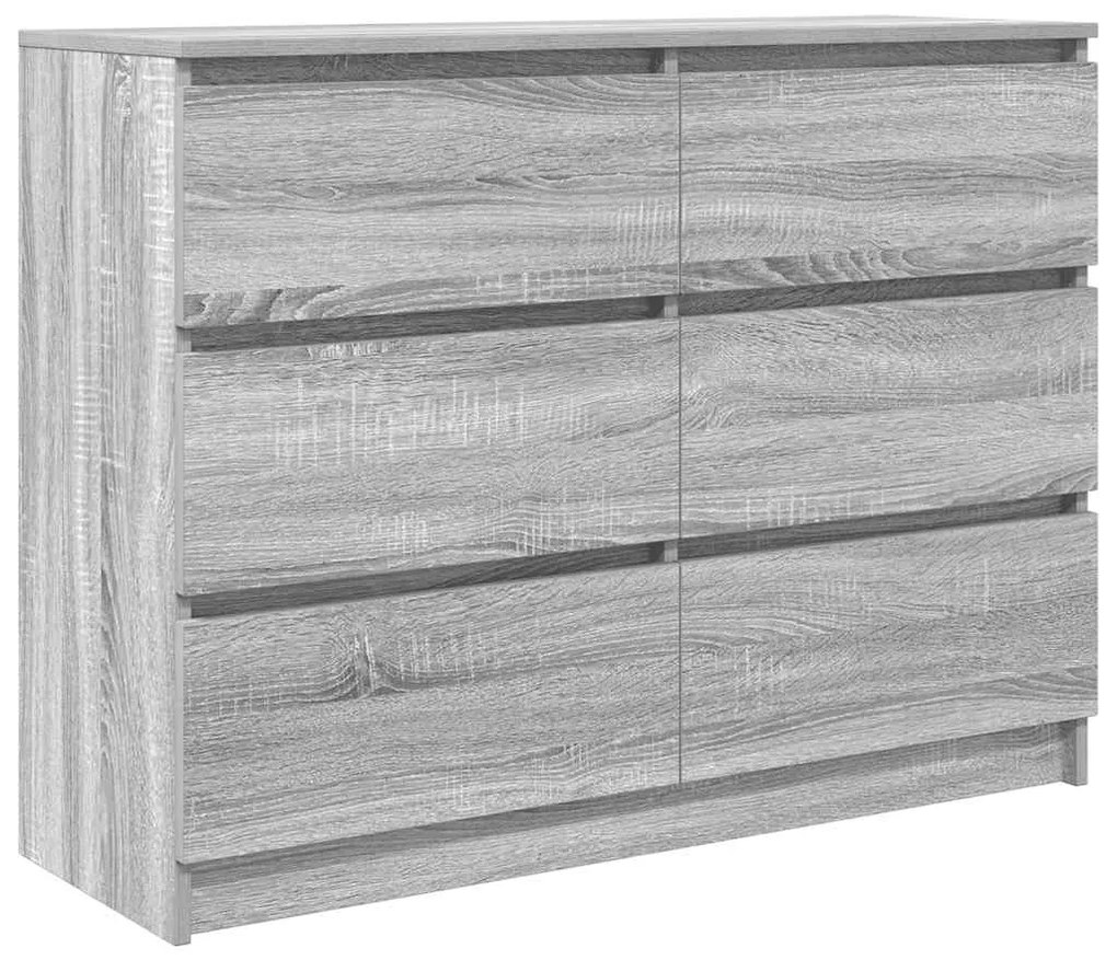 vidaXL Sideboard Γκρι Sonoma 100x35x76 cm Ξύλινο μηχανουργικό ξύλο