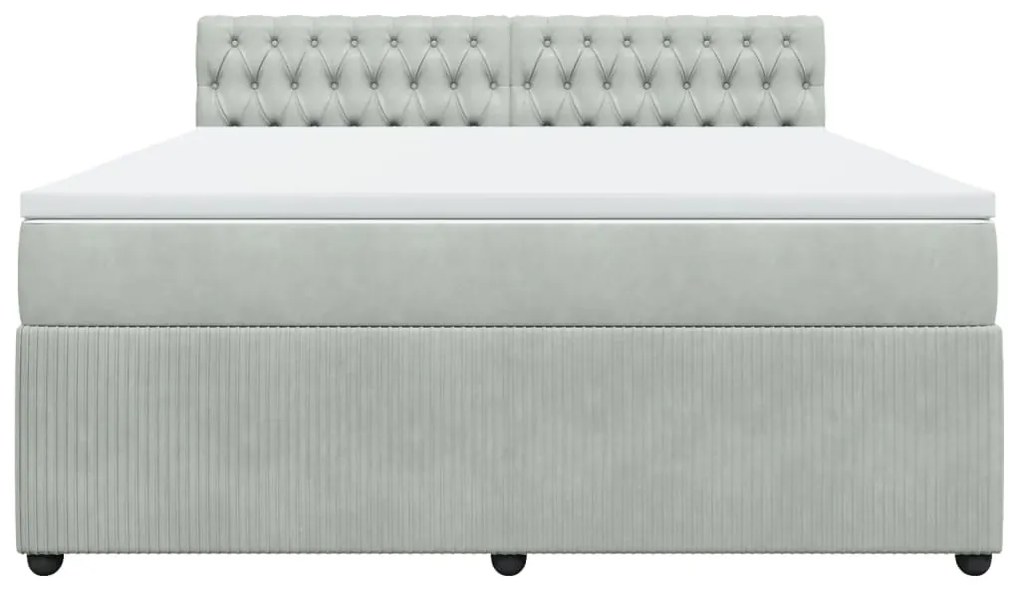 ΚΡΕΒΑΤΙ BOXSPRING ΜΕ ΣΤΡΩΜΑ ΑΝΟΙΧΤΟ ΓΚΡΙ 180X200 ΕΚ. ΒΕΛΟΥΔΙΝΟ 3290112