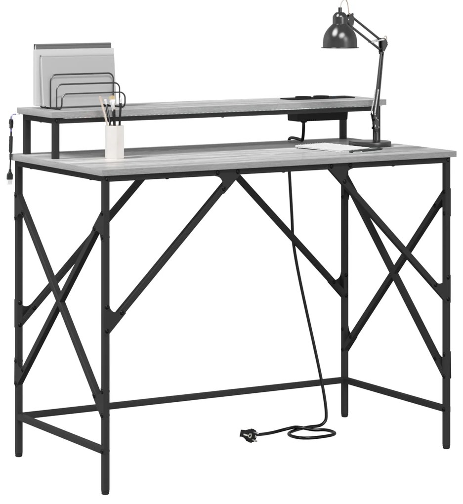 vidaXL Γραφείο Γκρι sonoma 100 x 50 x 86.5 εκ Επεξεργασμένο ξύλο