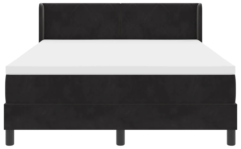 vidaXL Στρώμα Κρεβατιού με Στρώμα Μαύρο 160x200 εκ Βελούδο