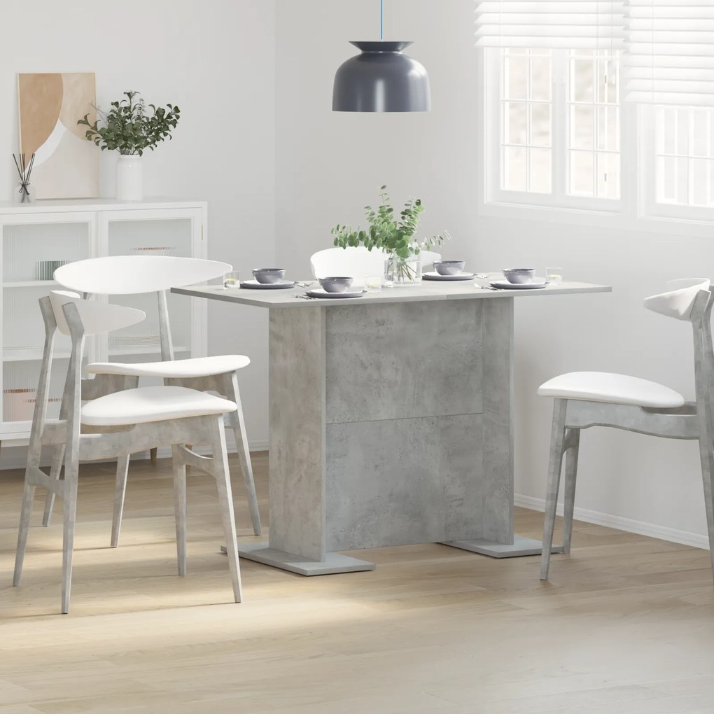 vidaXL Τραπεζαρία Σκυρόδεμα Γκρι 110x60x75 εκ Επεξεργασμένο Ξύλο