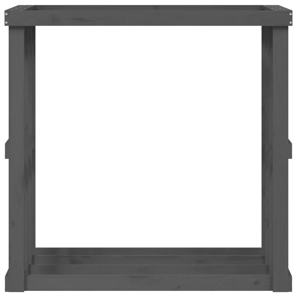 vidaXL Ξυλοθήκη Εξ. Χώρου Γκρι 108x52x106 εκ. από Μασίφ Ξύλο Πεύκου