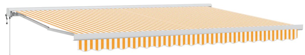 vidaXL Ανασυρόμενη Τέντα Πορτοκαλί και Λευκή 450x300 εκ.