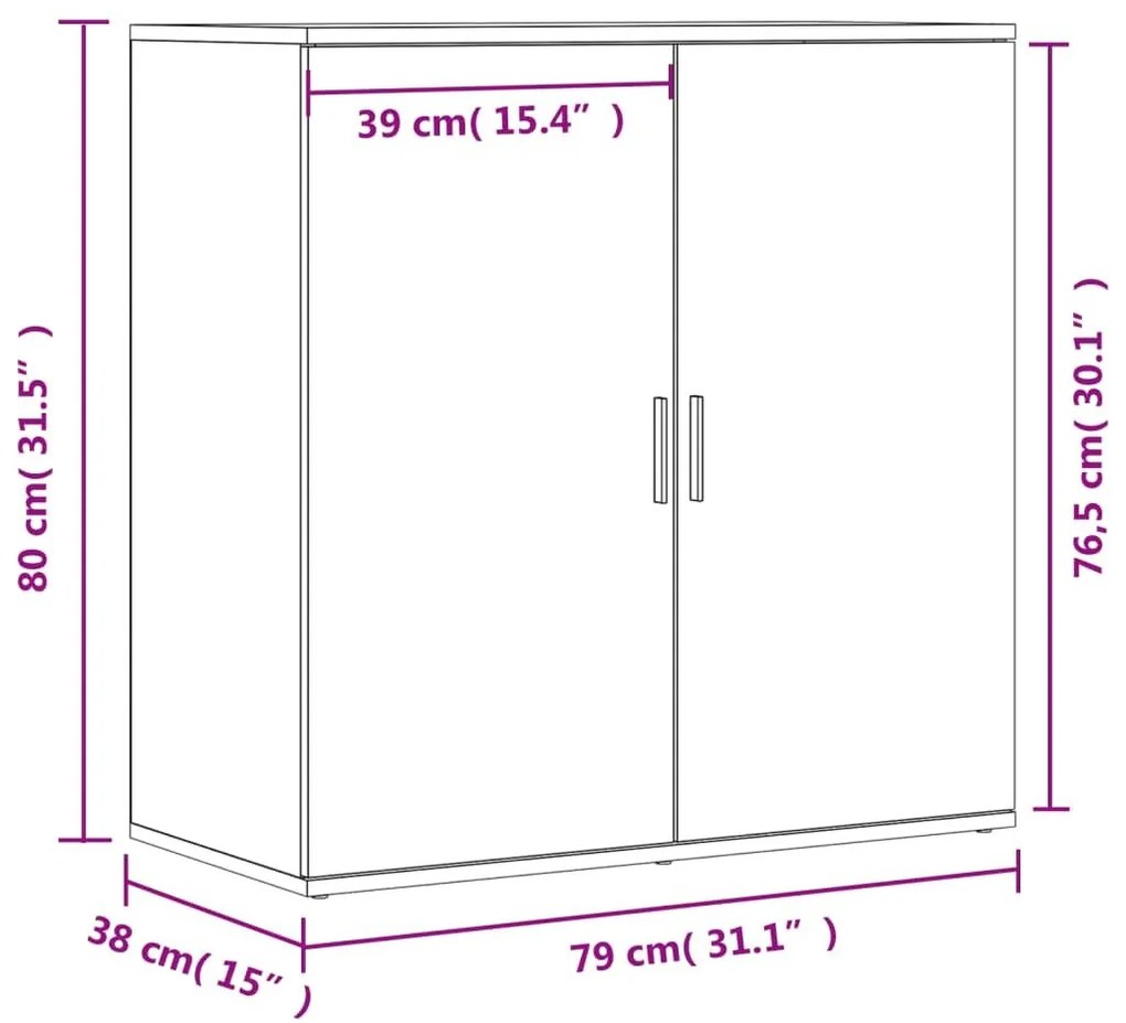 Βοηθητικά Ντουλάπια 2 Τεμ. Sonoma Δρυς 79x38x80εκ. Επεξ. Ξύλο - Καφέ