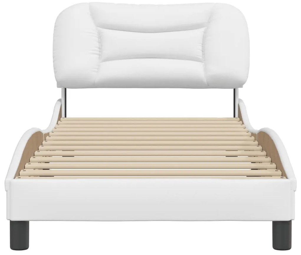 vidaXL Πλαίσιο κρεβατιού χωρίς Στρώμα Hvar Λευκό 90x200 εκ. Συνθετικό Δέρμα