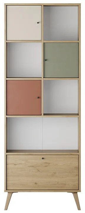 Βιβλιοθήκη Terra Megapap χρώμα florida oak 67x30x181εκ.