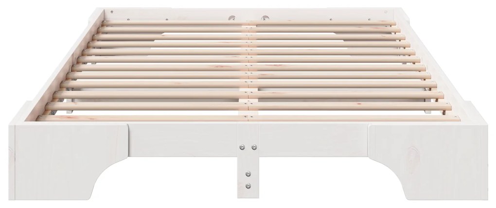 vidaXL Κρεβάτι Λευκό Ξύλο 140 x 190 cm Κρεβάτι Ορθογώνιο Μοντέρνο
