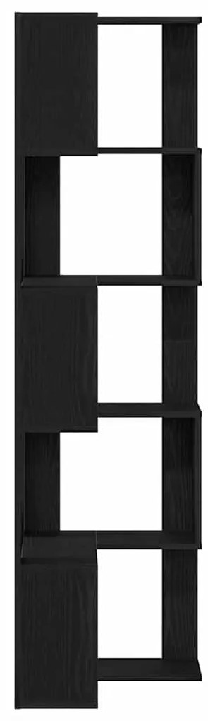 vidaXL Γωνιακή Βιβλιοθήκη Μαύρη δρυς 50 x 50 x 179 εκ.