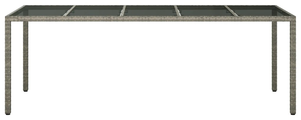 vidaXL Τραπέζι Φαγητού Κήπου Γκρι 250x100x75 εκ. Πολυ Ρατάν