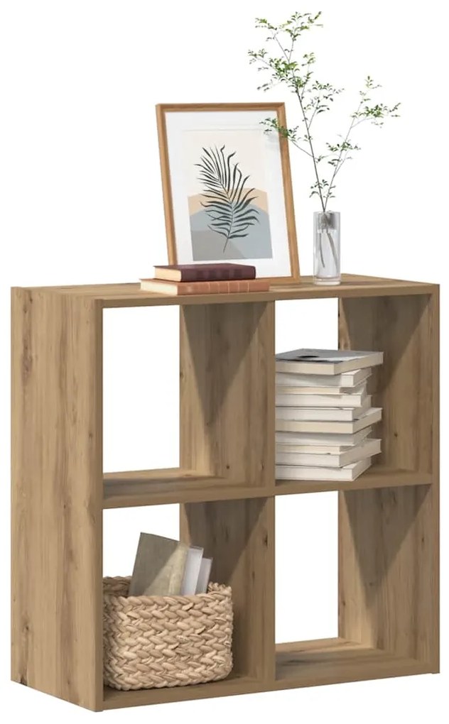 vidaXL Βιβλιοθήκη Αρτισιανή Δρυς 68,5x32x68,5 εκ. Επεξεργασμένο Ξύλο