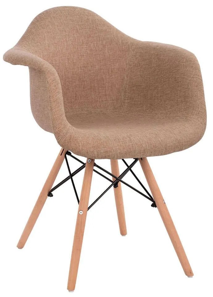 Πολυθρόνα Mirto HM005.63 63x57x81cm Beige Wood, Fabric