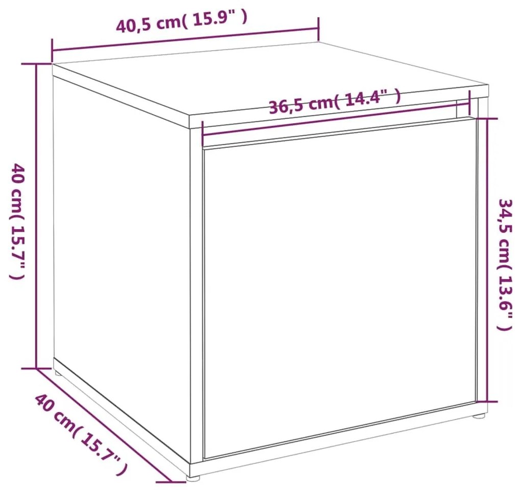Κουτί με Συρτάρι Sonoma Δρυς 40,5x40x40 εκ. Επεξεργασμένο Ξύλο - Καφέ