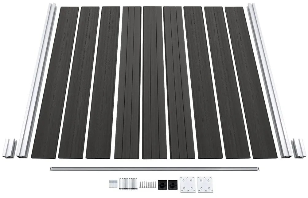 vidaXL Πάνελ Περίφραξης Μαύρο 180 x 186 εκ. από WPC
