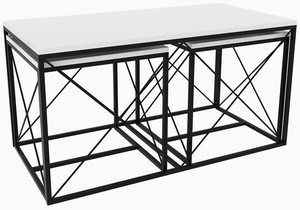 Ζιγκόν Defne (Σετ 3Τμχ) 854KLN2905 100x50x52/45x45x52cm White