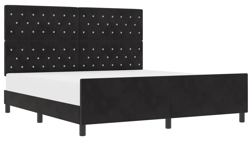 vidaXL Κρεβάτι Μαύρο 180x200 εκ. Βελούδο