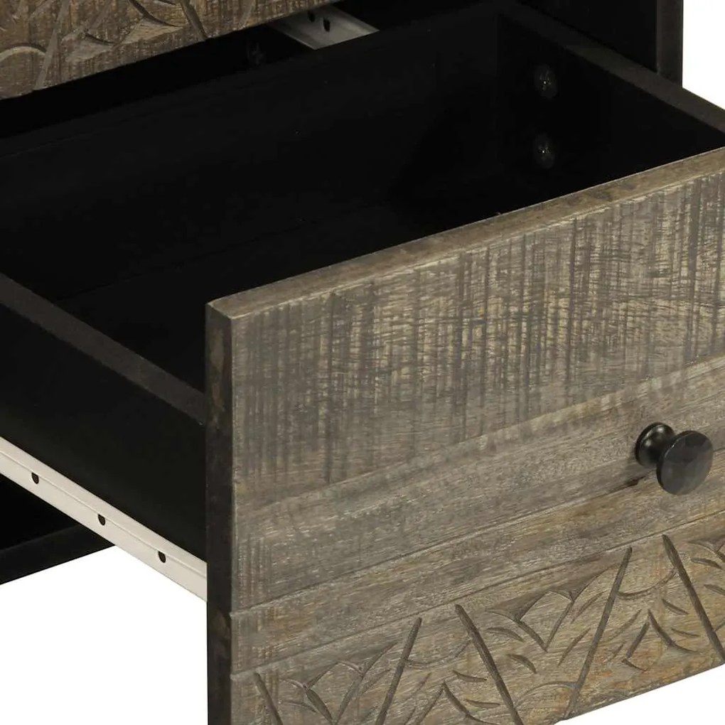 Sideboard 40x33x75 cm μασίφ ξύλο Mango - Μαύρο