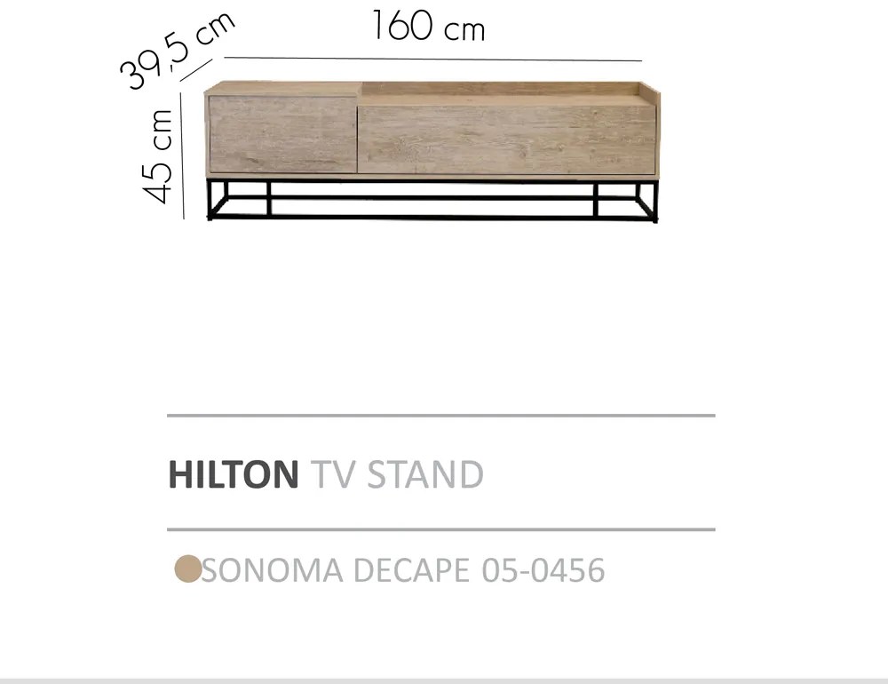 HILTON TV STAND SONOMA DECAPE 160x39,5xH45cm - 05-0456