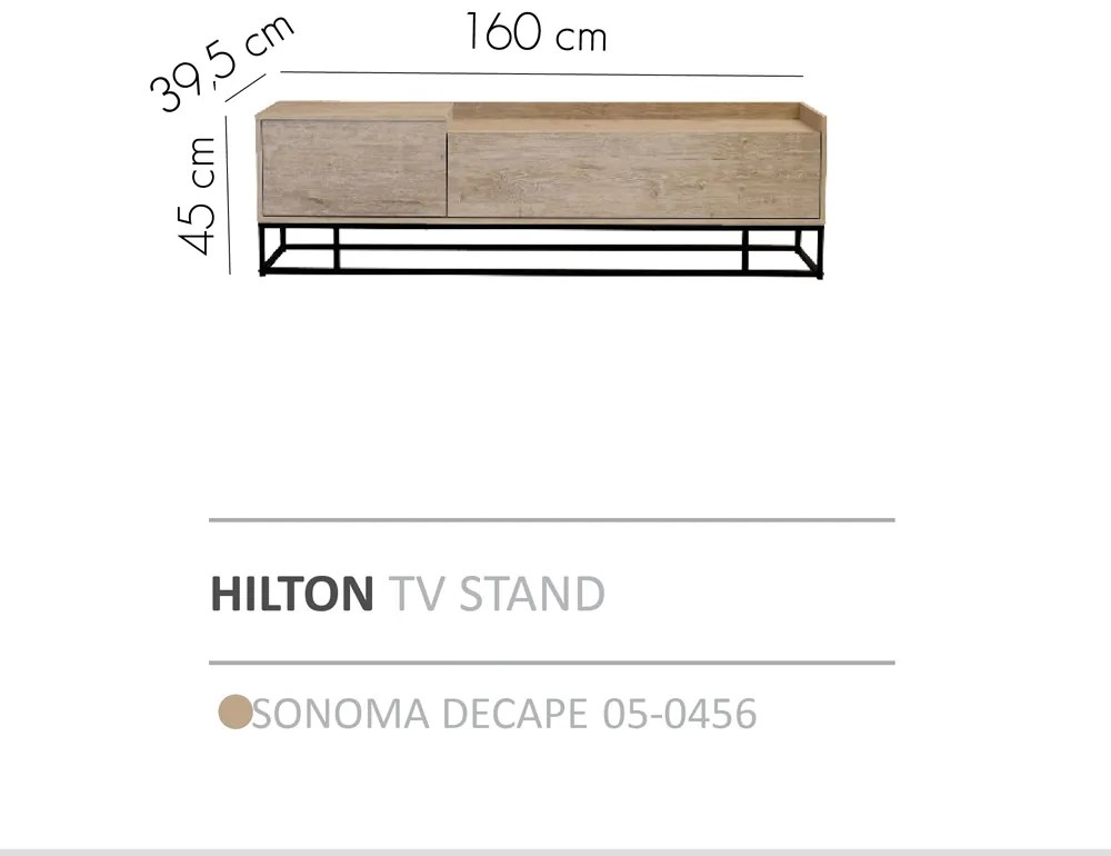 HILTON TV STAND SONOMA DECAPE 160x39,5xH45cm