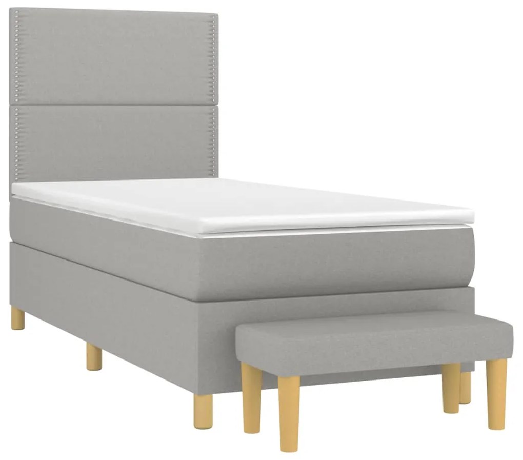 ΚΡΕΒΑΤΙ BOXSPRING ΜΕ ΣΤΡΩΜΑ ΑΝΟΙΧΤΟ ΓΚΡΙ 90X200 ΕΚ. ΥΦΑΣΜΑΤΙΝΟ 3137045