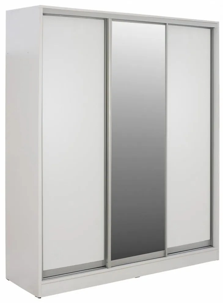 Ντουλάπα Adler HM2461.03 Τρίφυλλη Συρόμενη Με Καθρέπτη 183x60x220cm White Three Door