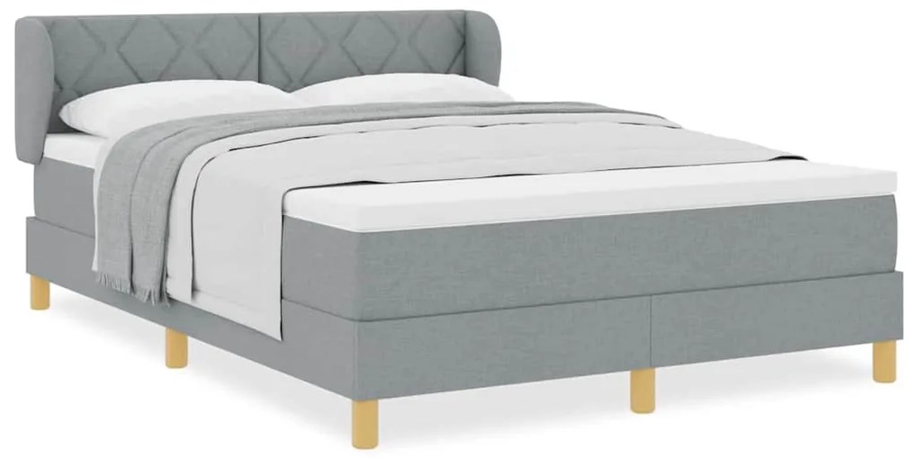 vidaXL Κρεβάτι με Ελατήρια και Στρώμα Κρεμ 90x200 εκ Υφασμα με στρώμα