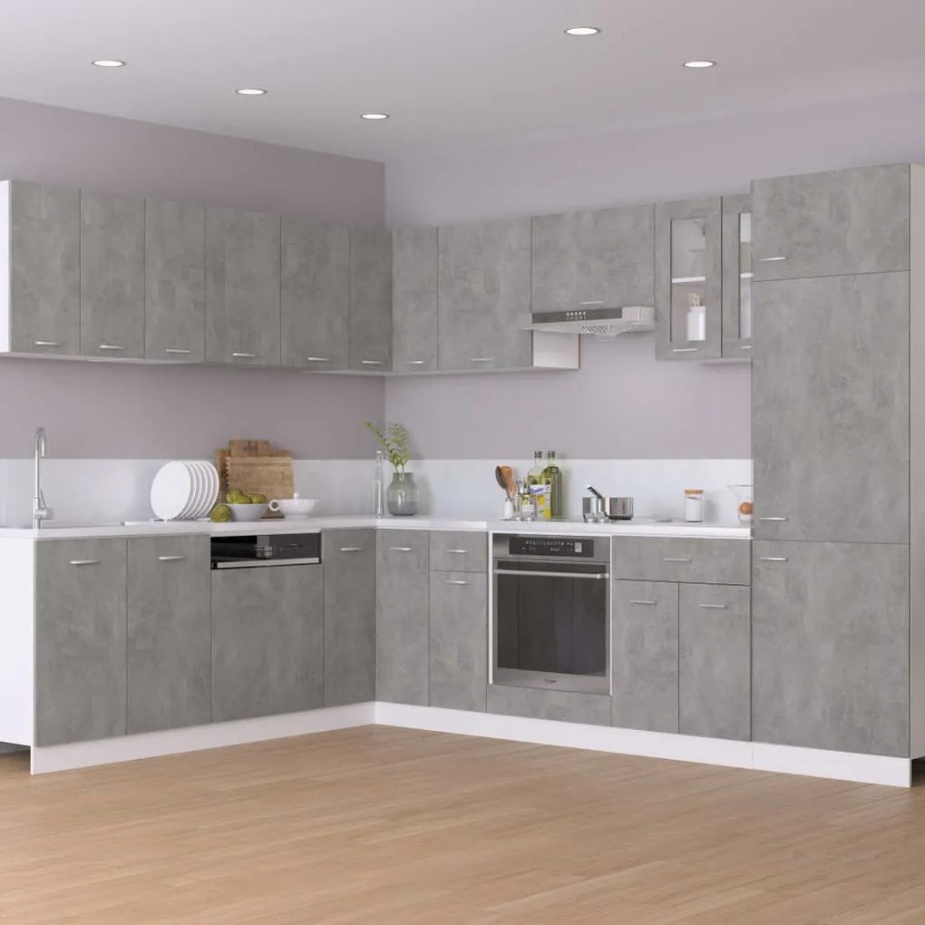 vidaXL Ντουλάπι Φούρνου "Riga" Γκρι Σκυρόδεμα 60x46x81,5 εκ. από Τεχνητό Ξύλο