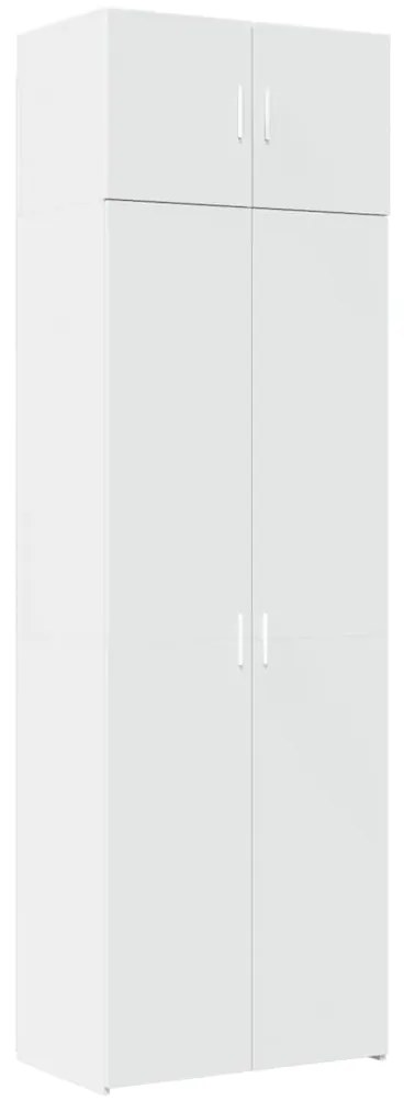 vidaXL Ραφιέρα με Ντουλάπια Λευκή 70x42,5x225 εκ. Επεξεργασμένο Ξύλο