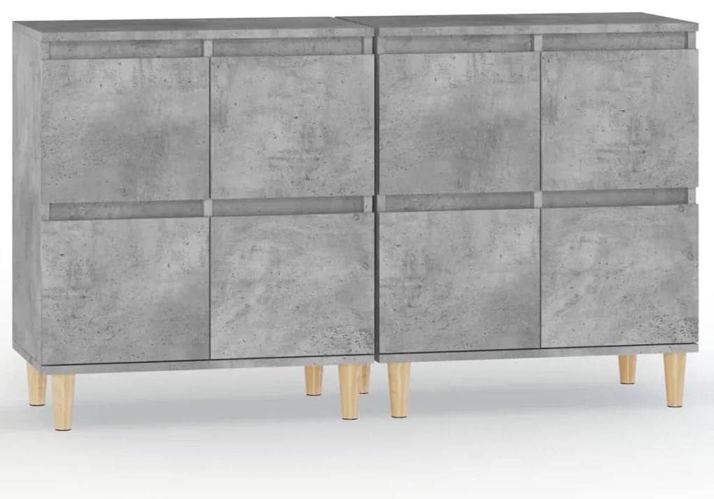 vidaXL Ντουλάπια 2 τεμ. Γκρι Σκυροδέματος 60x35x70 εκ. Επεξεργ. Ξύλο