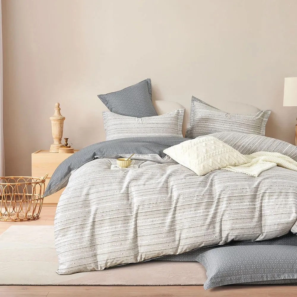 Πάπλωμα Calming (Σετ 3τμχ) Greige Ρυθμός Υπέρδιπλo 220x240cm 100% Βαμβακοσατέν