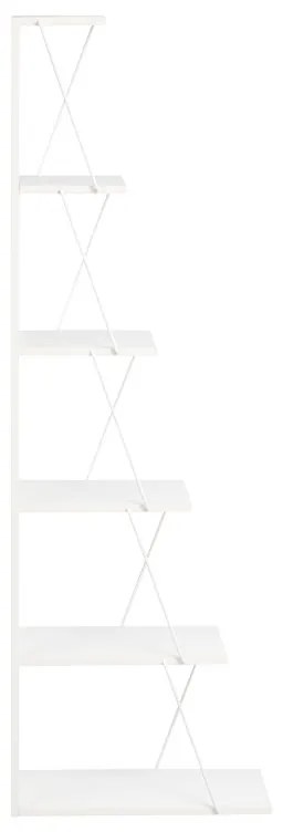 Βιβλιοθήκη mini Tars pakoworld γκρι/λευκό 50x22x150εκ - 225-000028