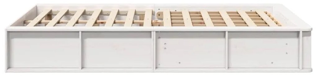 vidaXL Σκελετός Κρεβατιού Λευκό 210 x 158 x 30 εκ Στερεά ξυλεία πεύκου