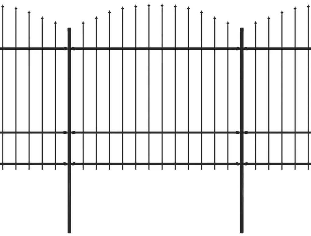 vidaXL Κάγκελα Περίφραξης με Λόγχες Μαύρα (1,5-1,75)x13,6 μ. Ατσάλινα
