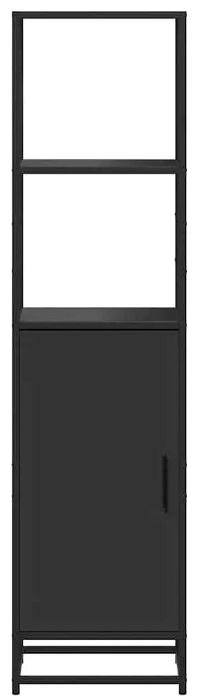 Highboard Μαύρο 35,5x35x139 cm Κατασκευασμένο ξύλο και μέταλλο - Μαύρο