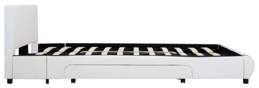 vidaXL Πλαίσιο Κρεβατιού με Συρτάρια Λευκό 140x200 εκ. Συνθετικό Δέρμα