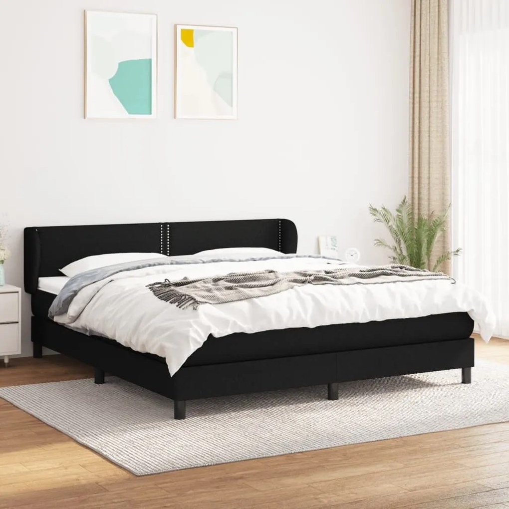 ΚΡΕΒΑΤΙ BOXSPRING ΜΕ ΣΤΡΩΜΑ ΜΑΥΡΟ 180X200 ΕΚ. ΥΦΑΣΜΑΤΙΝΟ 3126183